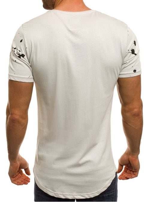 Béžové tričko s krátkym rukávom a dizajnovou potlačou BREEZY 300