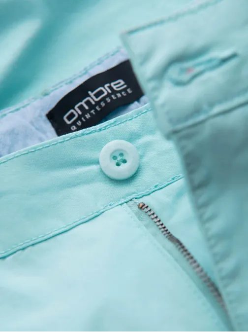 Tyrkysové chinos kraťasy s lemom V4 W421