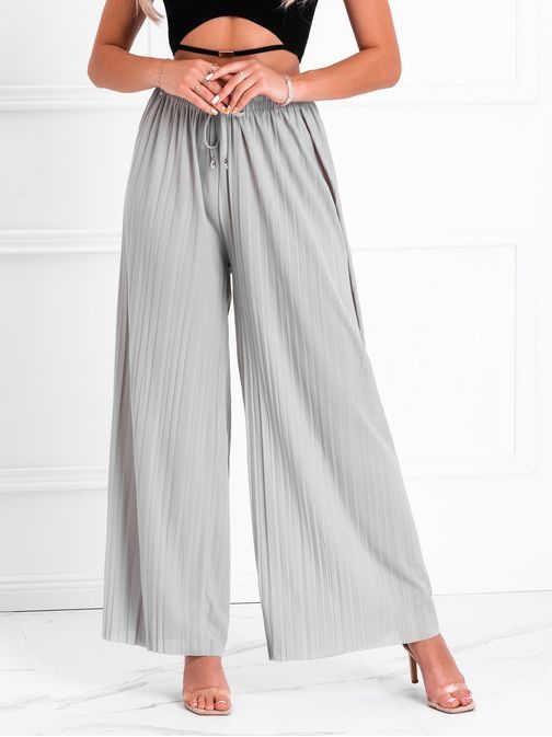 Trendové dámske culotte nohavice v šedej farbe PLR085