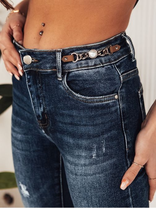 Trendy dámske modré rifle Busot