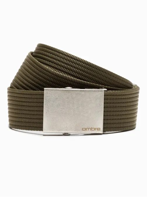 Pánsky opasok v khaki farbe A029