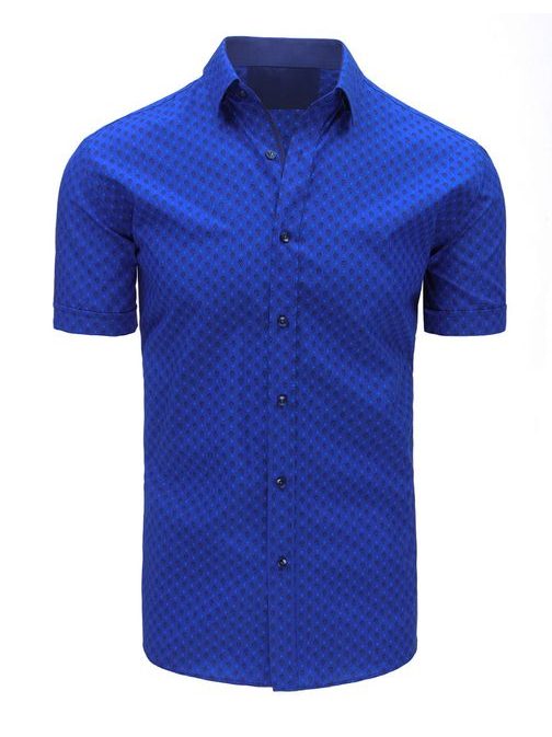 Modrá košeľa s módnym vzorom