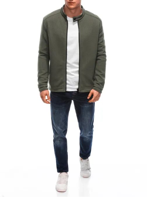 Zaujímavá khaki mikina V6 JANP-0100