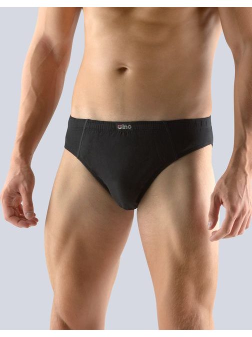 Jednofarebné čierne pánske slipy 70047P