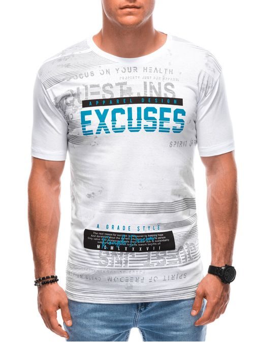 Biele tričko s nápisom Excuses S1909