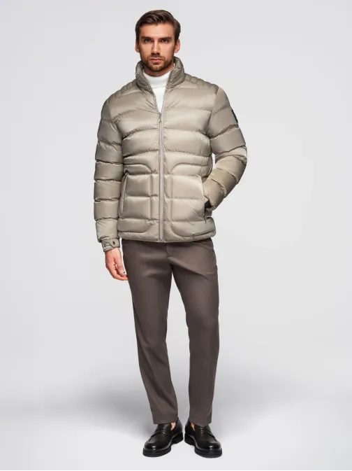 Atraktívna šedá bomber bunda V5 JALP-0218