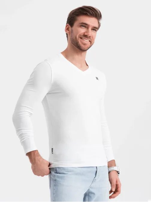 Dvojbalenie tričiek s dlhým rukávom, V-výstrihom a s logom Z103-V2