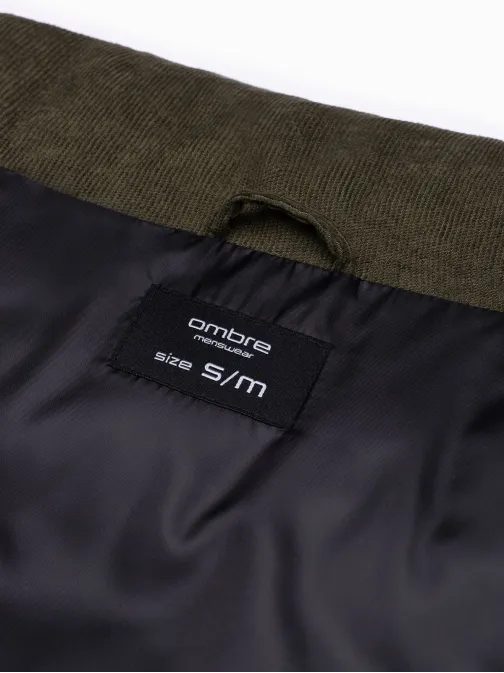 Prešívaná vesta v tmavoolivovej farbe V57