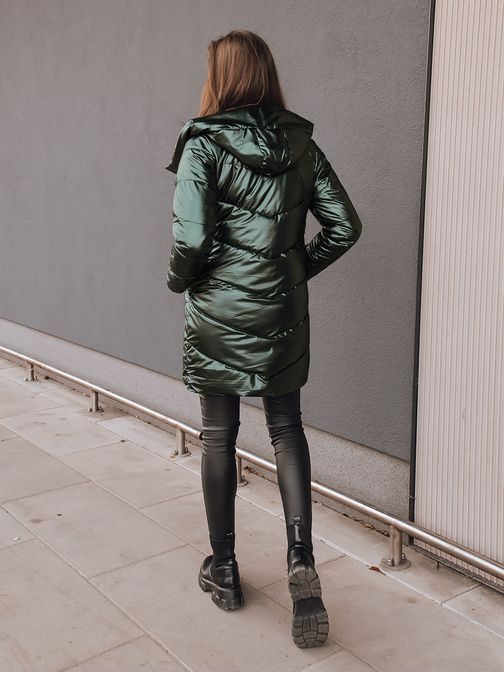 Neobyčajná dámska obojstranná bunda Delsy Long zelená