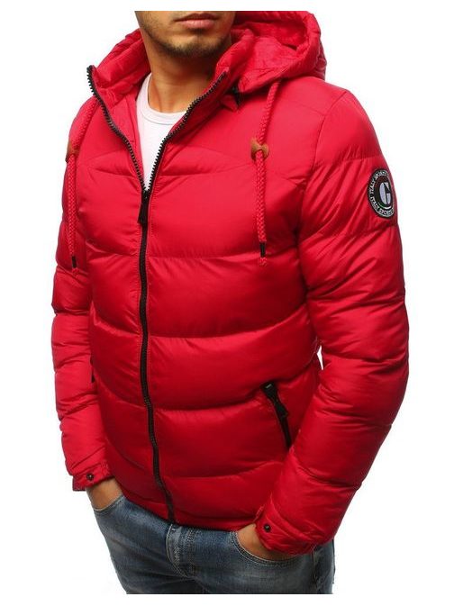 Červená atraktívna zimná bunda
