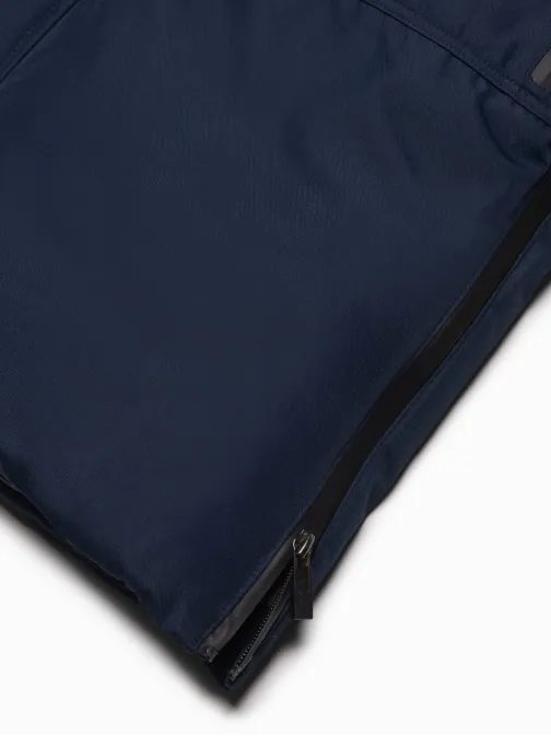 Zimná originálna tmavomodrá prešívaná parka V1 JALJ-0148