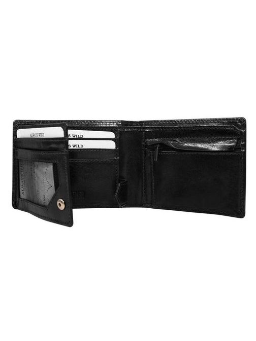 Moderná čierna peňaženka bez pracky