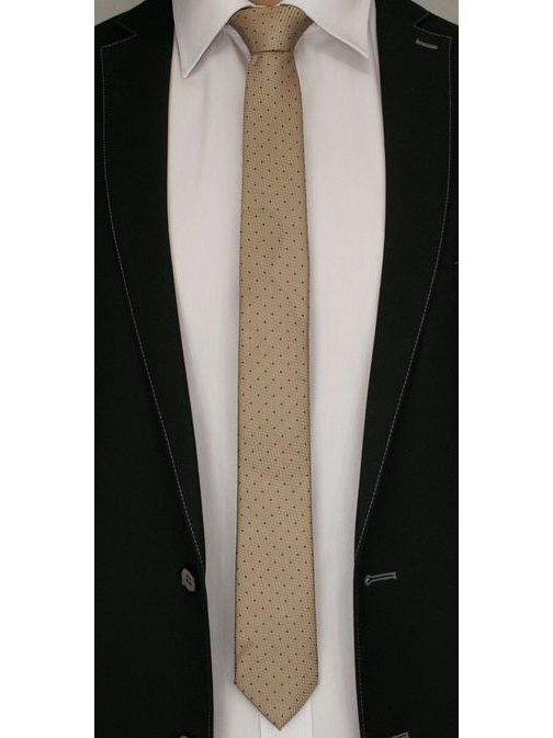 Béžová bodkovaná kravata