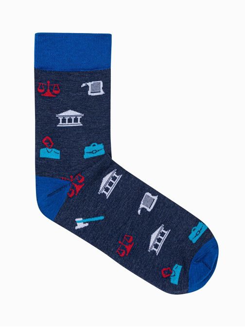 Veselé pánske ponožky v granátovej farbe U114