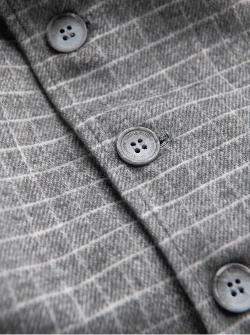 Jedinečná šedá károvaná vesta V2 BLZV-0110