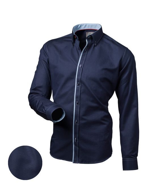 Elegantná slim fit pánska košeľa modrej farby