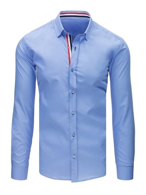 Modrá košeľa s farebným lemom