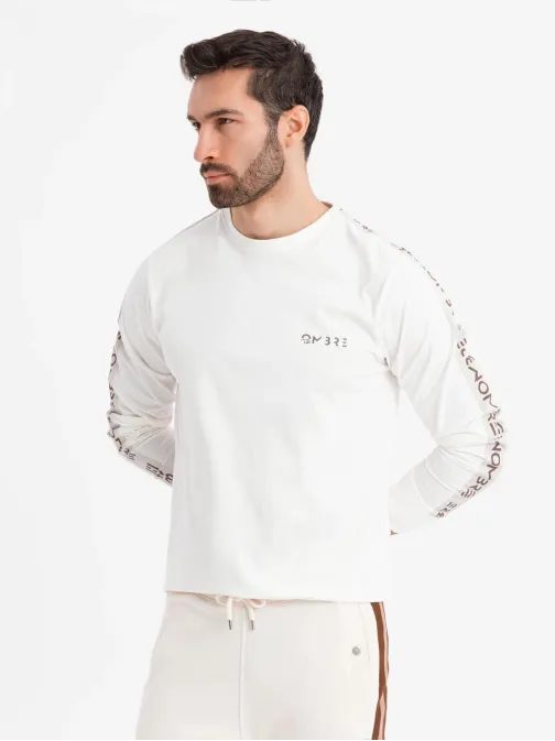 Pútavé biele tričko s dlhým rukávom V3 LSCL-0127
