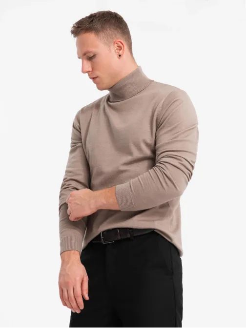 Módny béžový rolák V3 SWTN-0127