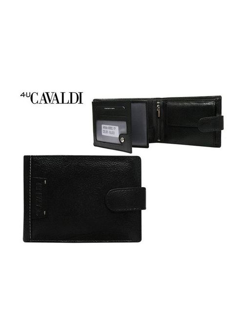 Čierna kožená peňaženka Cavaldi