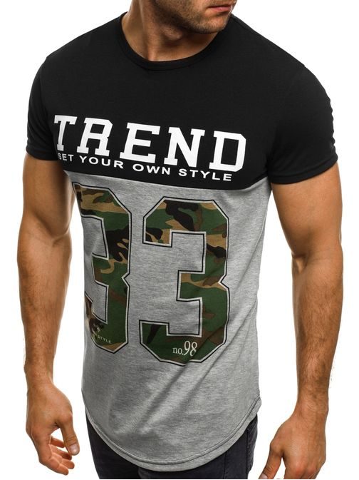 Čierne tričko TREND pre pánov J.STYLE SS117