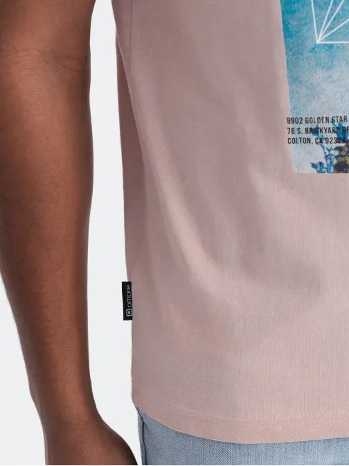 Trendy ružové tričko s nápisom V2 TSPT-0128