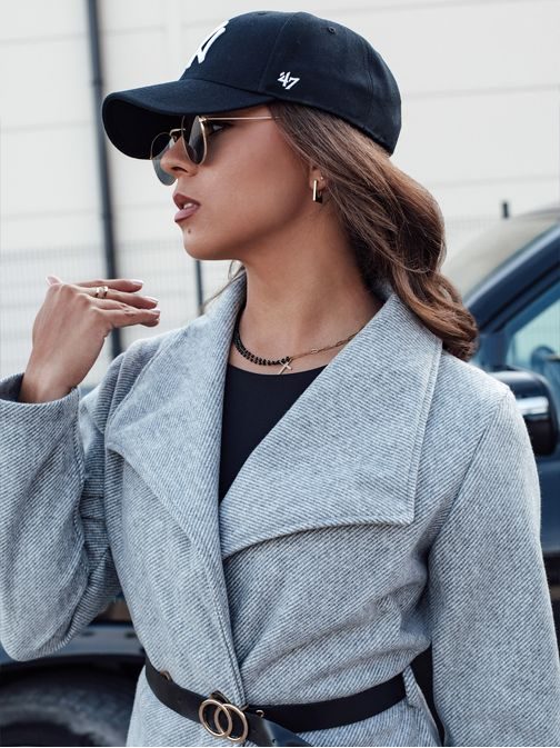 Dámsky dlhý svetlošedý kabát Celestia