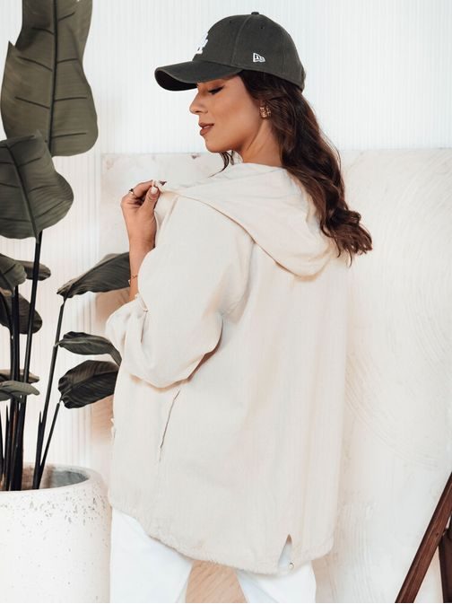 Zaujímavá dámska svetlobéžová bunda Mandia