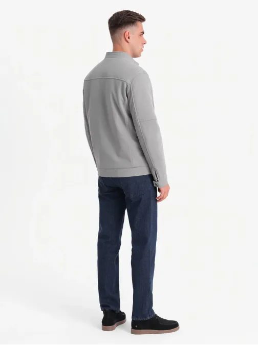 Trendy šedá motorkárska bunda V3 JALP-0157