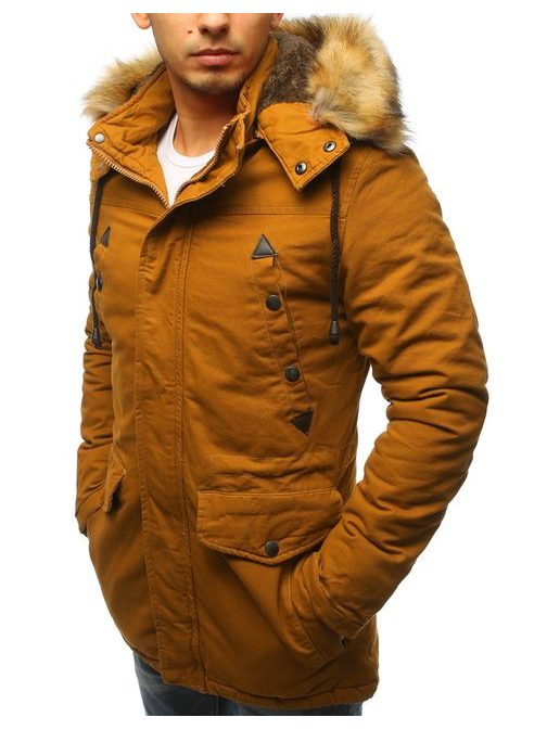 Zimná bunda v horčicovej farbe