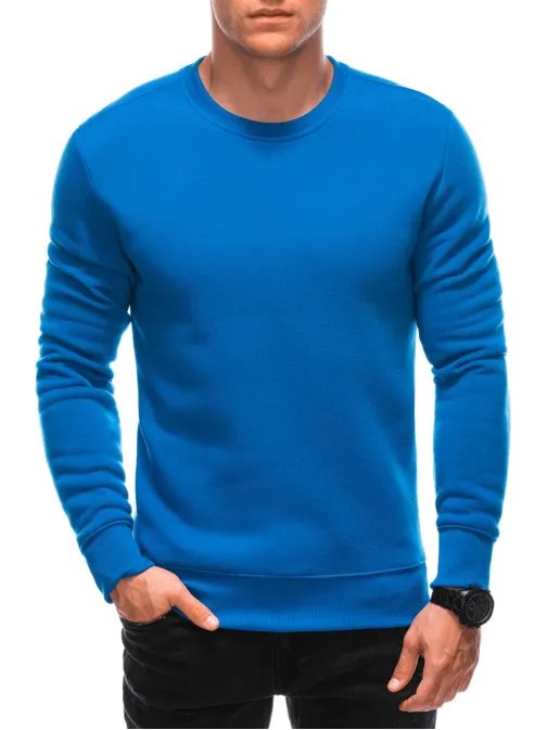 Jednoduchá modrá mikina bez kapucne 22FW-019-V1