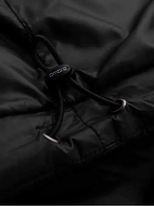 Zateplená čierna zimná bunda  V1 JAHP-0235