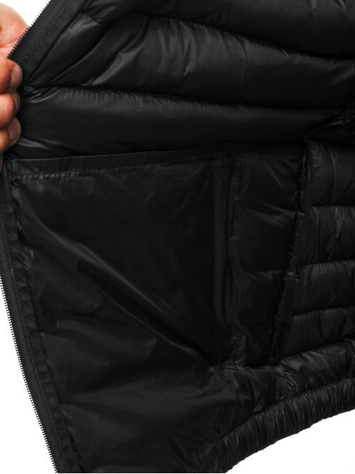 Prechodná prešívaná bunda v čiernej farbe J.STYLE 3083