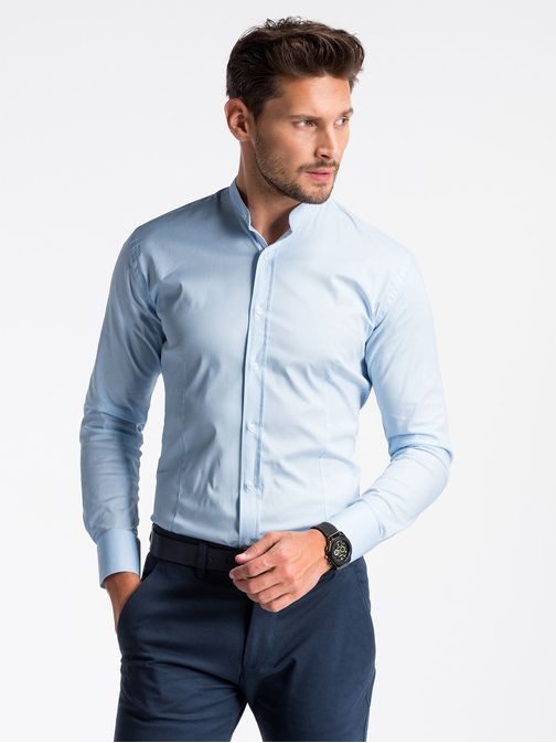 Modrá SLIM FIT jedinečná košeľa k497