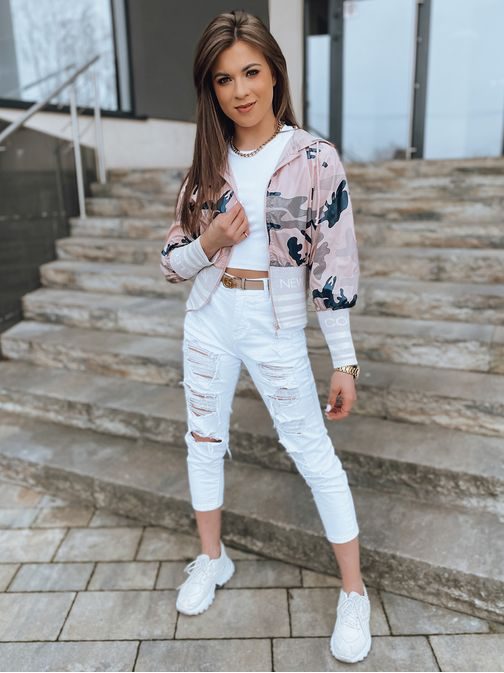 Krásna štýlová dámska prešívaná bunda ružová Moris