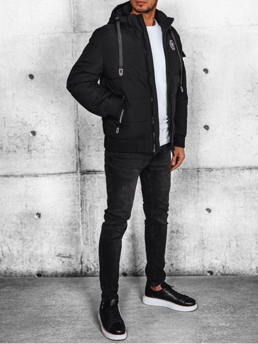 Zimná prešívaná bunda v čiernej farbe