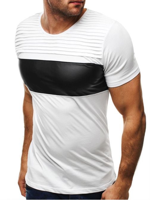 Výrazné biele tričko s lemom Athletic 9033