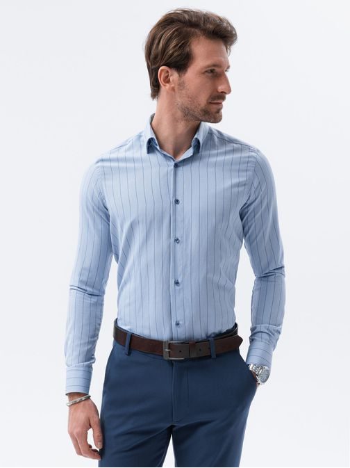 Elegantná modrá košeľa K588