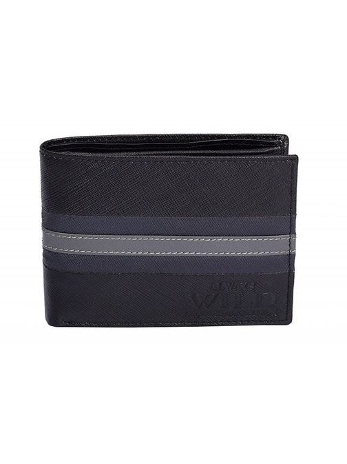 Trendy čierna peňaženka s farebnými pásmi