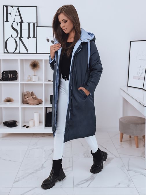 Dámska trendy obojstranná bunda Fercy nebesky modrá