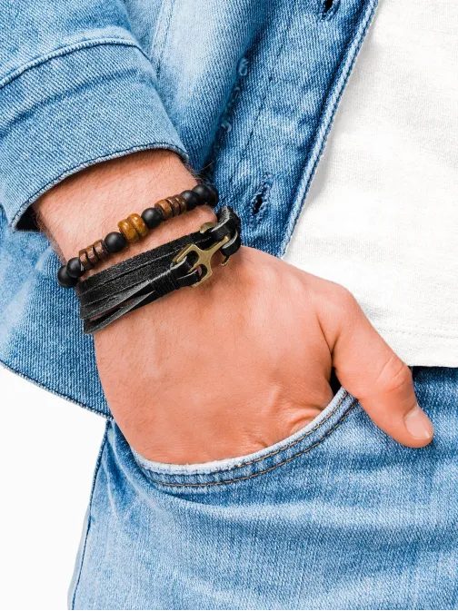 Pánsky náramok v čiernom prevedení A205