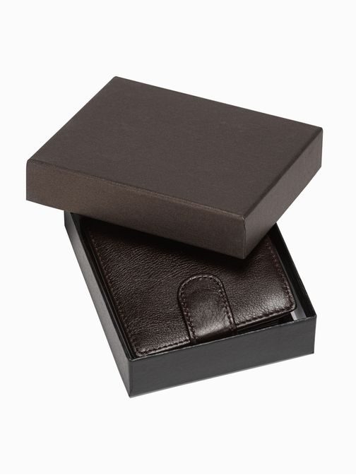 Hnedá  kožená peňaženka s prackou A791