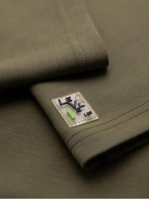 Basic olivové tričko s krátkym rukávom V4 TSCT-0240