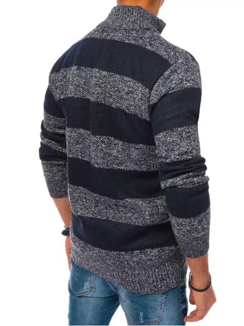 Tmavo-šedý sveter so zapínaním na zips