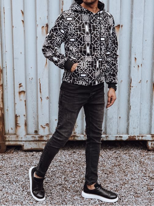 Pútavá čierna mikina s potlačou