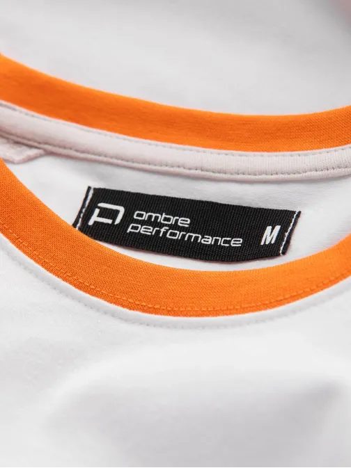 Bavlnené pánske tričko bielo-sivé s1623