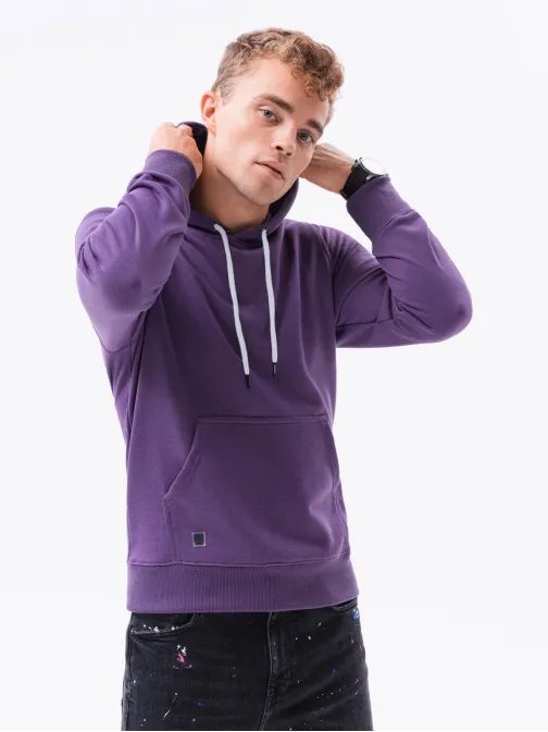 Fialová mikina s kapucňou B979