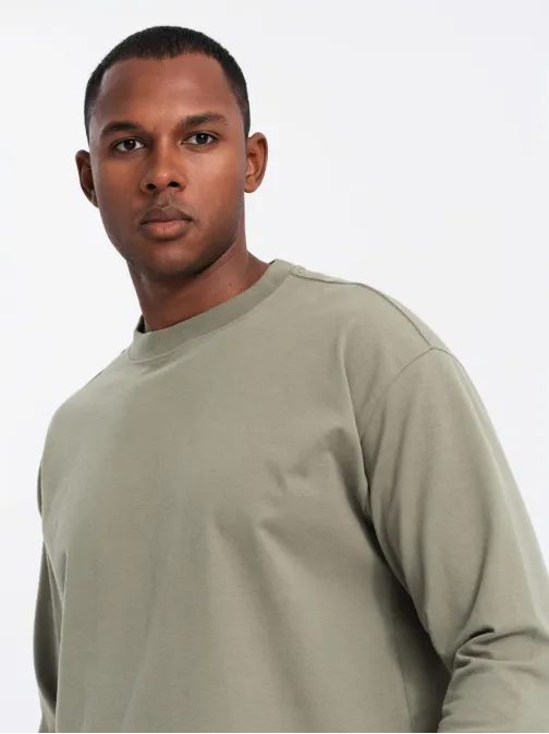 Moderné khaki  pánske tričko V4 LSBC-0129