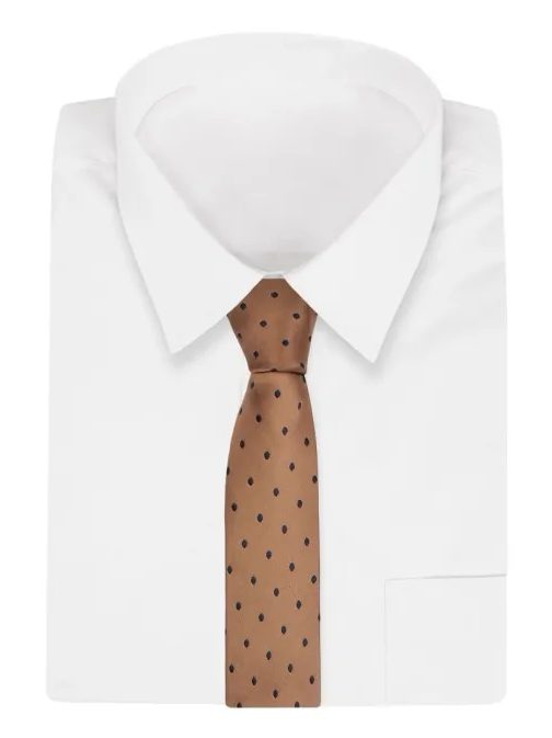 Hnedá bodkovaná kravata Alties