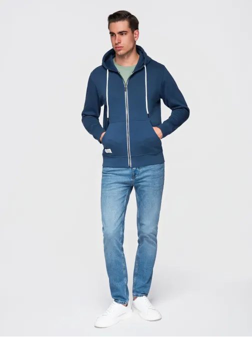 Pánska tmavomodrá mikina na zips V4 SSBZ-0272